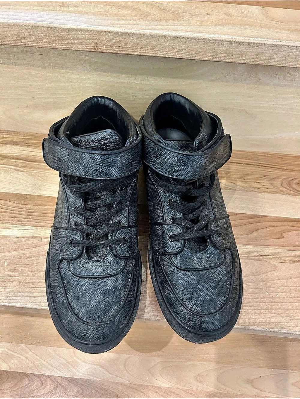Louis Vuitton Damier Rivoli High Top Sneaker Black US 9.5